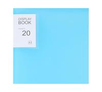 Folleto de información A3, bolsa 20-30, carpeta almacenamiento documentos, obras arte, dibujos ingeniería, inserción folletos, 2 uds para Oficina,Colección(20 pockets BLUE)