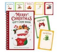 Folleto de tarjetas de felicitación de Navidad, calendario de vales de | Portatarjetas en práctica, libro de regalo creativo con diseño, cuaderno de cupones para fiestas y fiestas