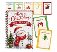 Folleto de tarjetas de regalo, libro de tarjetas de regalo de Navidad con 7 | Soporte para libros de tarjetas de Feliz Navidad, regalo divertido para familiares, amigos, estudiantes