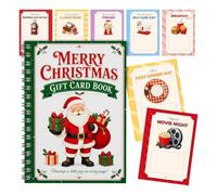 Folleto de tarjetas de regalo, libro de tarjetas de regalo de Navidad con 7 | Soporte para libros de tarjetas de Feliz Navidad, regalo divertido para familiares, amigos, estudiantes