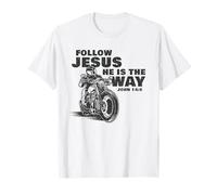Follow Jesus He is The Way Christian Motorcycle Gospel Biker Camiseta