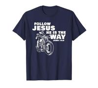 Follow Jesus He is The Way Christian Motorcycle Gospel Biker Camiseta