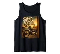 Follow Jesus He is The Way Christian Motorcycle Gospel Biker Camiseta sin Mangas