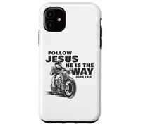 Follow Jesus He is The Way Christian Motorcycle Gospel Biker Carcasa para iPhone 11