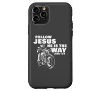 Follow Jesus He is The Way Christian Motorcycle Gospel Biker Carcasa para iPhone 11 Pro