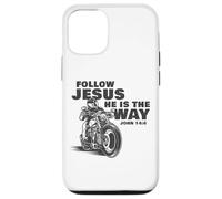 Follow Jesus He is The Way Christian Motorcycle Gospel Biker Carcasa para iPhone 12/12 Pro