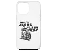 Follow Jesus He is The Way Christian Motorcycle Gospel Biker Carcasa para iPhone 12 Pro MAX