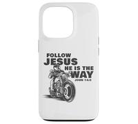 Follow Jesus He is The Way Christian Motorcycle Gospel Biker Carcasa para iPhone 13 Pro