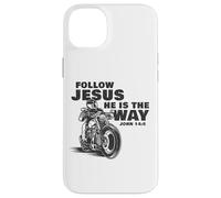 Follow Jesus He is The Way Christian Motorcycle Gospel Biker Carcasa para iPhone 14 Plus