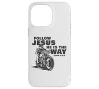 Follow Jesus He is The Way Christian Motorcycle Gospel Biker Carcasa para iPhone 14 Pro MAX