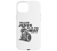Follow Jesus He is The Way Christian Motorcycle Gospel Biker Carcasa para iPhone 15 Plus