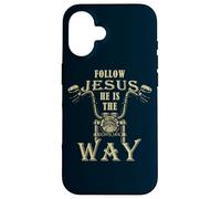 Follow Jesus He is The Way Christian Motorcycle Gospel Biker Carcasa para iPhone 16