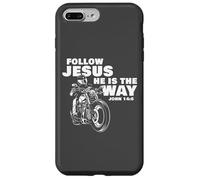 Follow Jesus He is The Way Christian Motorcycle Gospel Biker Carcasa para iPhone 7 Plus/8 Plus