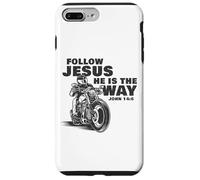 Follow Jesus He is The Way Christian Motorcycle Gospel Biker Carcasa para iPhone 7 Plus/8 Plus