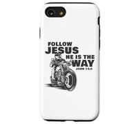 Follow Jesus He is The Way Christian Motorcycle Gospel Biker Carcasa para iPhone SE (2020) / 7/8
