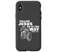 Follow Jesus He is The Way Christian Motorcycle Gospel Biker Carcasa para iPhone X/XS