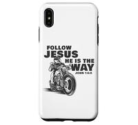 Follow Jesus He is The Way Christian Motorcycle Gospel Biker Carcasa para iPhone XS MAX