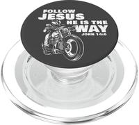 Follow Jesus He is The Way Christian Motorcycle Gospel Biker PopSockets PopGrip para MagSafe