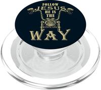 Follow Jesus He is The Way Christian Motorcycle Gospel Biker PopSockets PopGrip para MagSafe