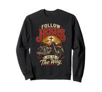Follow Jesus He is The Way Christian Motorcycle Gospel Biker Sudadera