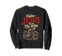 Follow Jesus He is The Way Christian Motorcycle Gospel Biker Sudadera