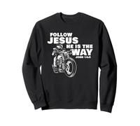 Follow Jesus He is The Way Christian Motorcycle Gospel Biker Sudadera