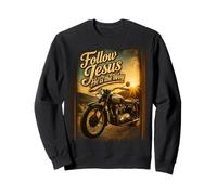 Follow Jesus He is The Way Christian Motorcycle Gospel Biker Sudadera