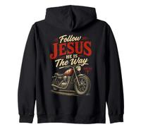 Follow Jesus He is The Way Christian Motorcycle Gospel Biker Sudadera con Capucha