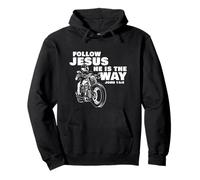 Follow Jesus He is The Way Christian Motorcycle Gospel Biker Sudadera con Capucha