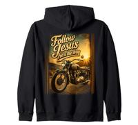 Follow Jesus He is The Way Christian Motorcycle Gospel Biker Sudadera con Capucha