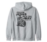 Follow Jesus He is The Way Christian Motorcycle Gospel Biker Sudadera con Capucha