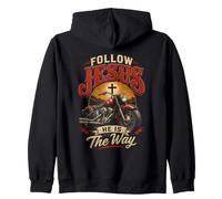 Follow Jesus He is The Way Christian Motorcycle Gospel Biker Sudadera con Capucha