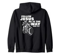 Follow Jesus He is The Way Christian Motorcycle Gospel Biker Sudadera con Capucha