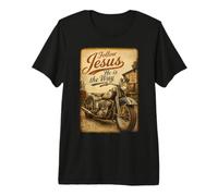 Follow Jesus He is The Way Christian Motorcycle Vintage Camiseta Premium