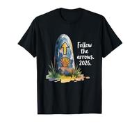 Follow The Arrows 2026 Camino De Santiago Blue Watercolor Camiseta