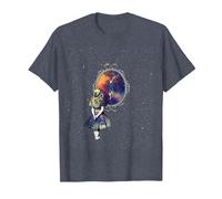 Follow The White Rabbit - Diseño de Camiseta de Alicia en el País de Las Maravillas Camiseta, Hombre, Azul Jaspeado, S