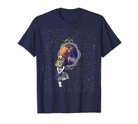 Follow The White Rabbit - Diseño de Camiseta de Alicia en el País de Las Maravillas Camiseta, Hombre, Azul Marino, S