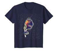 Follow The White Rabbit - Diseño de Camiseta de Alicia en el País de Las Maravillas Camiseta, Niños, Azul Marino, 12 años