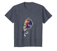 Follow The White Rabbit - Diseño de Camiseta de Alicia en el País de Las Maravillas Camiseta, Niños, Azul Jaspeado, 10 años