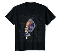 Follow The White Rabbit - Diseño de Camiseta de Alicia en el País de Las Maravillas Camiseta, Niños, Negro, 8 años