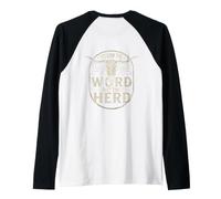 Follow The Word Not The Herd Christian Bible Verse Cow Skull Camiseta Manga Raglan