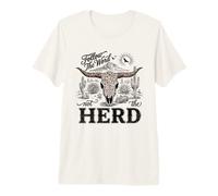 Follow The Word Not The Herd Christian Bible Verse Cow Skull Camiseta Premium
