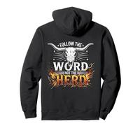 Follow The Word Not The Herd Christian Bible Verse Cow Skull Sudadera con Capucha