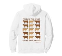 Follow The Word Not The Herd Christian Bible Verse Cow Sudadera con Capucha