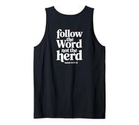 Follow The Word Not The Herd Christian Bible Verse Scripture Camiseta sin Mangas