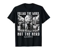 Follow The Word Not The Herd Isaiah 8:11-12 Highland Cow Camiseta