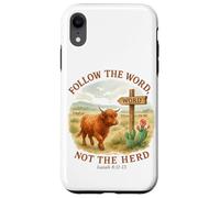 Follow The Word Not The Herd Isaiah 8:11-13 Western Cow Carcasa para iPhone XR