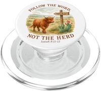 Follow The Word Not The Herd Isaiah 8:11-13 Western Cow PopSockets PopGrip para MagSafe