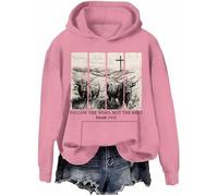 Follow The Word Not The Herd - Sudadera con capucha de vaca de las Tierras Altas del Oeste, con versículo bíbl, Rosa-H, M