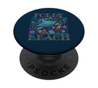 FOLLY BEACH SOUTH CAROLINA BLUE CRAB VERANO VACACIONES EN LA PLAYA PopSockets PopGrip Adhesivo